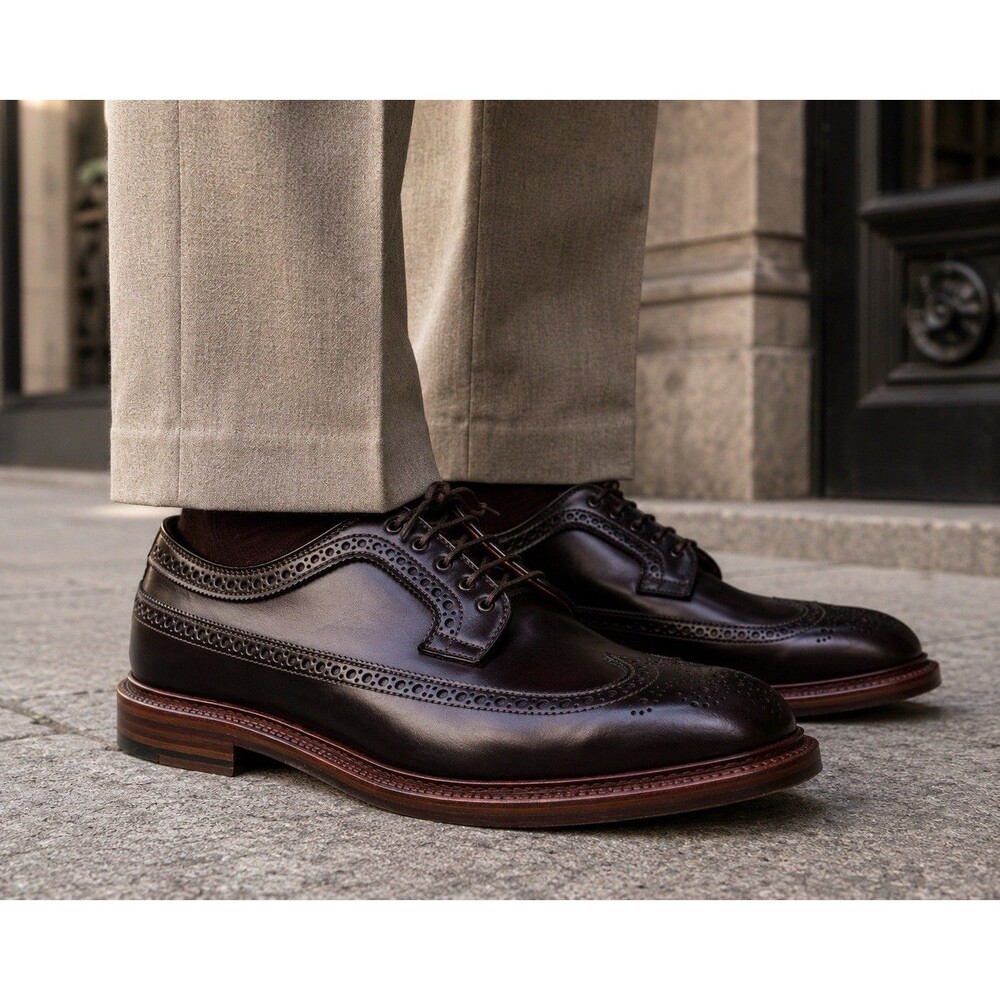 Alden x J.Crew Shoes Mens 12 8 Shell Cordovan Longwing Blucher Derby D2517